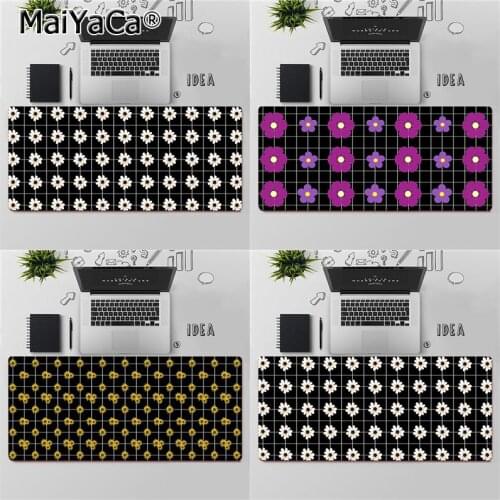Maiyaca fashion Black white Grid flower Rubber PC Computer Gaming mousepad Free Shipping Large Mouse Pad Keyboards Mat