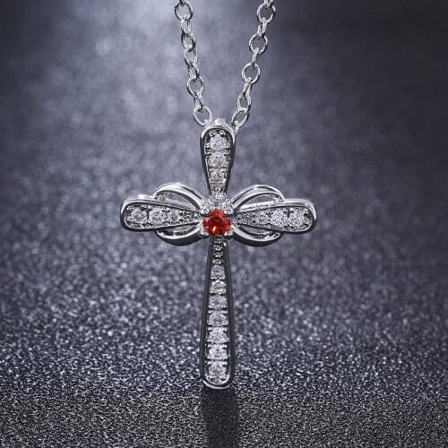 Huitan Cross with Figure 8 Shape Fashion Pendent Female Necklace Jewelry High Quality Party/Daily Simple Women Necklace Gifts
