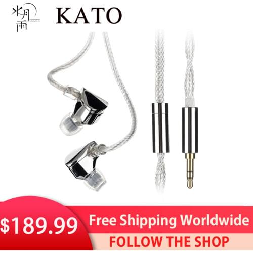 MoonDrop KATO Earphones Dynamic Earbuds Replaceable Sound Nozzle Headset With High Quality Detachable 0.78 2Pin Standard Cable