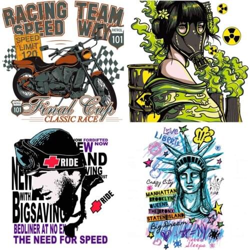 Nicediy Thermo-stickers Heat Transfer Vinyl Sticker Iron On Transfers For Patches Thermal Transfer Printed Applique On Clothes