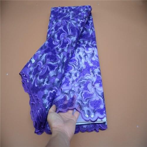 Nigerian Velvet Lace Fabrics High Quality African Sequins Lace Fabric for Wedding Materials French Tulle Lace 270912