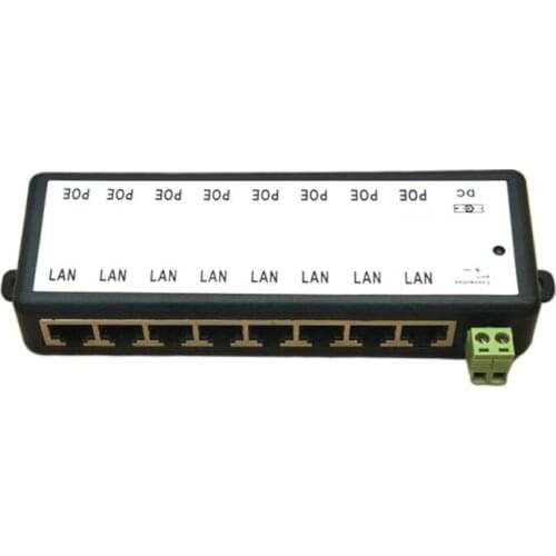 New 8 Ports POE Injector POE Splitter for CCTV Network POE Camera Power Over Ethernet IEEE802.3af