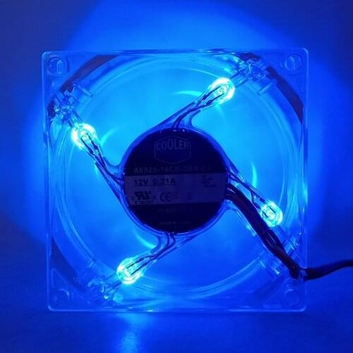 Original Cooler Master A8025-18CB-5BN-L1 8025 80MM 8cm Computer case CPU LED Cooling fan 12V 0.21A fan with 3pin