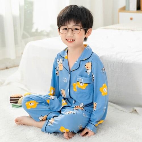 Autumn Children Pijama Suit Long Sleeve Cardigan Clothes Set Cartoon Kids Nightwear Boys Winter Christmas Homewear Girls Outfits
