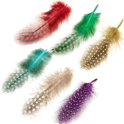 20Pcs/Lot Pearl Pheasant Feathers for Needlework 2-4"/5-10CM Natural Spotted Chicken Feather Decor DIY Handicraft Accessories