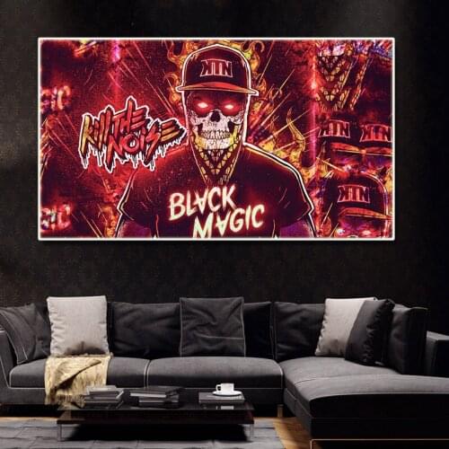 Anime Game Poster Wall Art Design Picture Red Flame Skull with Hat Canvas Painting on The Wall Living Room Aisle Decoration
