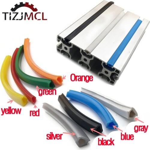 1meter 20/30/40/45 Series 6mm/8mm/10mm Flat Seal For EU Aluminum Profile Soft Slot Cover/ Panel Holder C-Beam Machine For CNC