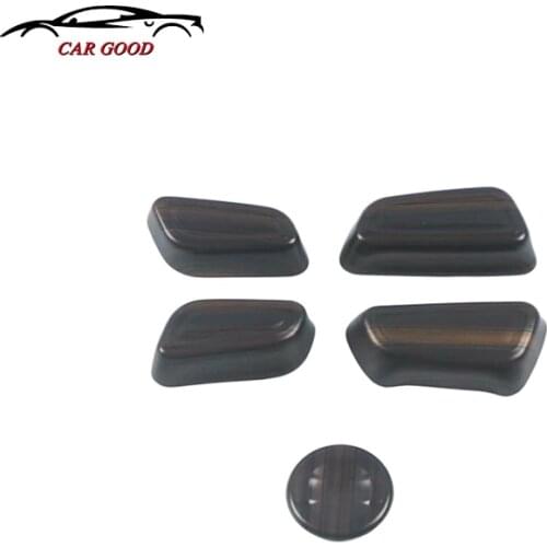 5 PCS ABS Wood grain Car seat adjustment knob button switch Cover Trim LHD Styling for Toyota Highlander 2020 2021 2022
