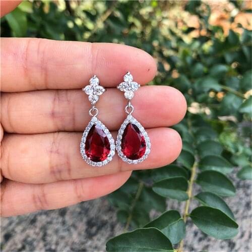 Korean Water Drop DIY Set 3A Zircon Copper S925 Silver Needle Gorgeous Luxury Fashion Stud Earrings For Women 2021 Trend Jewelry