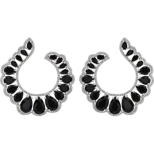 High quality exaggerated zircon earrings, Fashion jewelry suitable for women/girls to attend the banquet ER-288