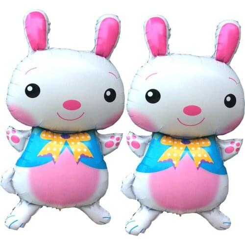 10pcs Cute Rabbit Helium Foil Balloons Birthday Party Decoration Kids Animal Air Ballons Ifesta Infantil Decoracao