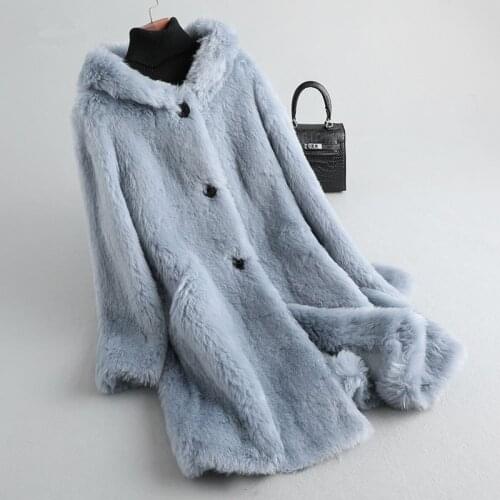 Wool 100% Coat Real Fur Coat Female Sheep Shearling Fur Jacket Winter Coat Women Clothes 2020 Korean Long Jackets MY4559 s