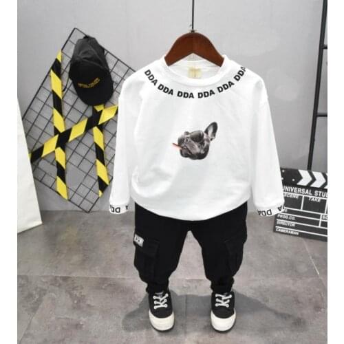 Childrens Casual Sports Suit Autumn Spring Boys Clothes Long Sleeve Graffiti denim jacket+T-shirts+pants 3Pcs Kids Clothing Set