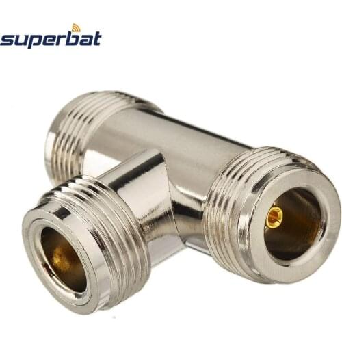 Superbat 5pcs N Adapter N Jack Female to 2 N Jack Female 3 way T type RF Coaxial Connector