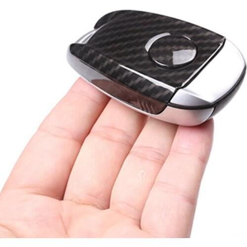 Carbon Fiber Style ABS Plastic Car Key Case Replacement Cover Trim for Alfa Romeo Giulia Stelvio 2017 2018 Stickers Accessories