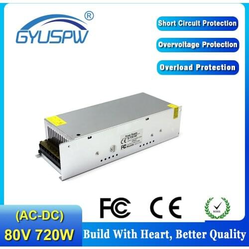 Universal DC 80V 9A 720W Regulated Switch Power Supply Transformer 220V AC to DC80V UPS For CNC Machine CCTV 3D Printer Stepper