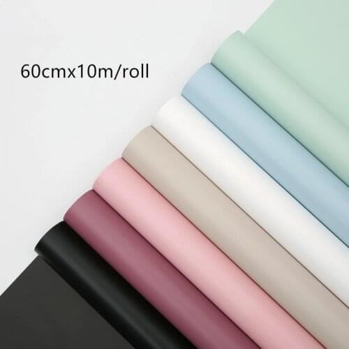 60cmx10m/roll pure color flower bouquet waterproof packaging material florist rose flower wrapping paper