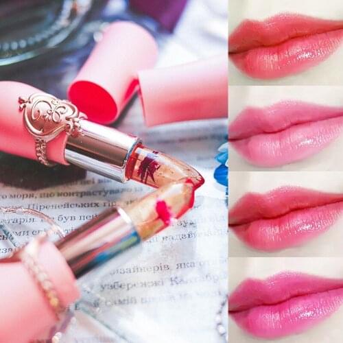 Moisturizer Lip Gloss Transparent Jelly Flower Lipstick Temperature Color Change Waterproof Makeup Lip Balm Cosmetic Makeup Tool