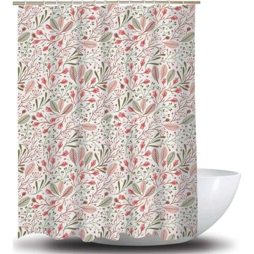 Pink Flamingo Polka Dot Pattern Waterproof and Mildewproof Washable Shower Curtain with Hook Home Bathroom Decor Colorful Print