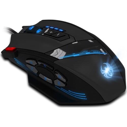 ZELOTES C-12 Laptop Desktop Professional Computer Mouse Optical Gaming USB Wired 4000DPI Adjustable Color Backlight Mouse