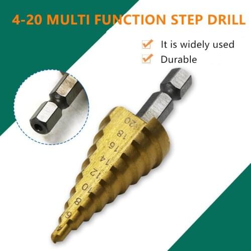 1PCS 4241 Hexagonal Handle Ladder Drill Pagoda Bit Twist Drill Steel Plate Opener 4-20