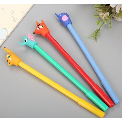 1 PCs Silicone Animal Modeling Neutral Pen Cute Cartoon Student Water Creative Stationery Signature Pen Kawaii School