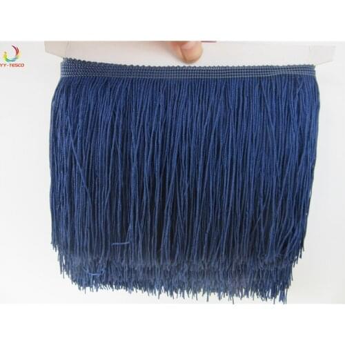 10 yard/lot 15CM Long Navy Polyester Fringe Trim African Tassel Ribbon Lace Sew Latin Dress Garment Curtain DIY Accessories