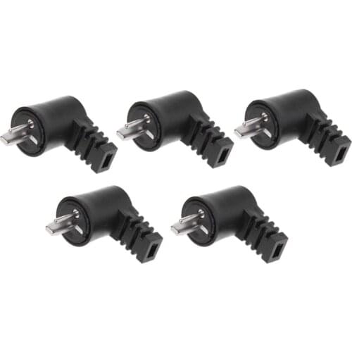 5 Pcs 2 Pin Din Right Angle HiFi Speaker Plug Cable Audio Screw Solder Connector