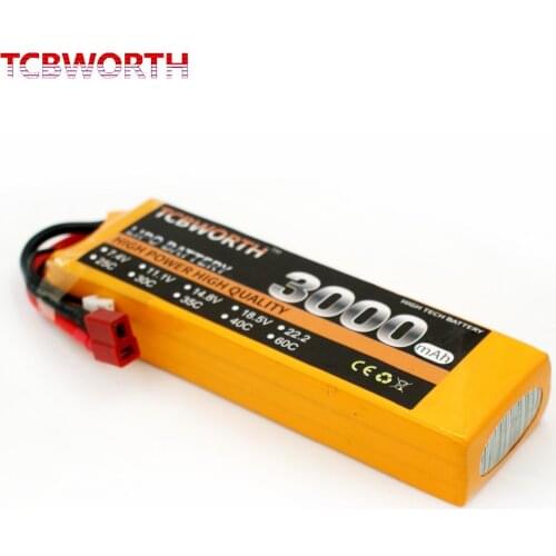 TCBWORTH 14.8V 3000mAh 40C-80C 4SRC Helicopter LiPo battery For RC Airplane Quadrotor Drone Truck AKKU RC battery LiPo 14.8V