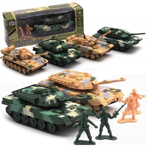 Kids Simulation Tank Toy 1/72 Alloy Simulated T99 Militarial Tank Solider Models with Sound Light Toy child Tanks infantry toys