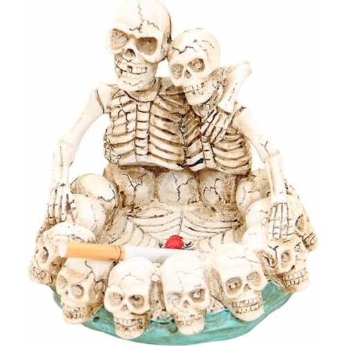Household Living Room Cigarette Holder Ashtray Friend Birthday Personality Gift Resin Decoration Creative Skull Ash Tray