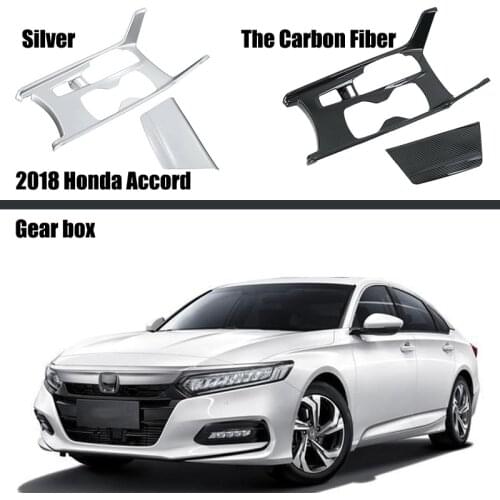 For Honda Accord 2018 2019 2020 Hybrid Carbon Fiber Style Inner Gear Shift Box Panel Holder Cover Car Accesories Interior