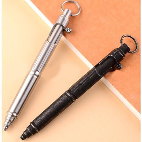 H984 Outdoor Retro self-defense stainless steel machine gun stainless steel bolt tactical pen hanging ring EDC Tactics pen