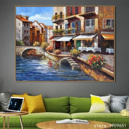 Cotton no frame Mediterranean sea Venice water city canvas printings oil painting printed on cotton wall art decoration pictures