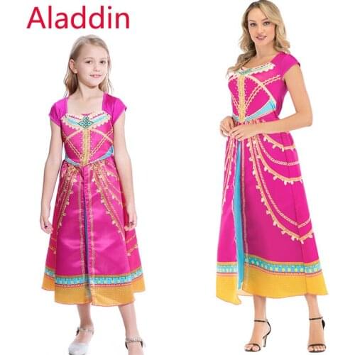 New Movie Aladdin Jasmine Princess Cosplay Costume For Kids Adult Women Girls Halloween Purim Party Performance dance clothes