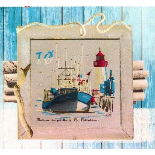 Top Quality popular hotselling counted cross stitch kit ship and lighthouse port harbour boat vessel Isabelle