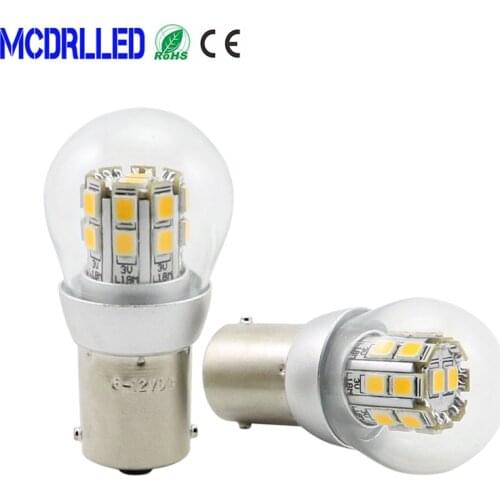 Mcdrlled 6v to 12v P21/5W LED Car Blubs 1157 BAY15D 1156 BA15S Turn Signal Lamp Brake Light White Yellow Red