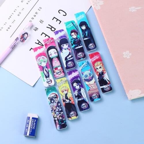 Demon Slayer Mechanical Pencils Refill 0.5MM Cartoon Anime Refill Box Plastic Student Writing Supplies Kawaii Stationery Nezuko