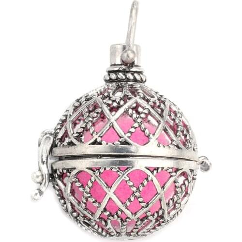 MODKISR New Arrival 6pcs Hollow Cage Filigree Ball Box Essential Oil Diffuser Locket Pendants Mesh Jewelry DIY Without Chain