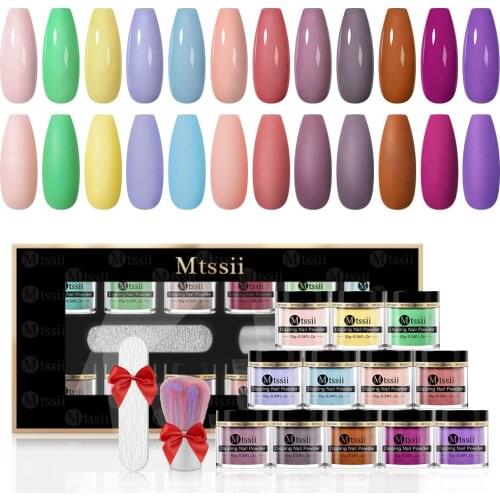 Mtssii Dip Powder Long-Lasting Glitters For Nail art Salon Acrylic Without-Lamp Natural Dry Dip Powder System Manicures