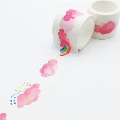 NEW 10pcs/Lot Decorative Kawaii Pink Weather Rainbow Rain Washi Tapes DIY Scrapbooking Planner Adhesive Masking Tape Papeleria