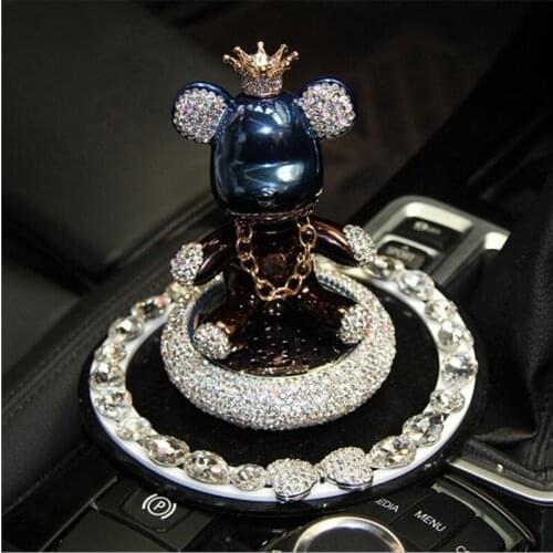 New Product Diamond Violent Bear Shaking Head Ornament Cute Doll Home Office Solid Aroma Car Interior Decoration