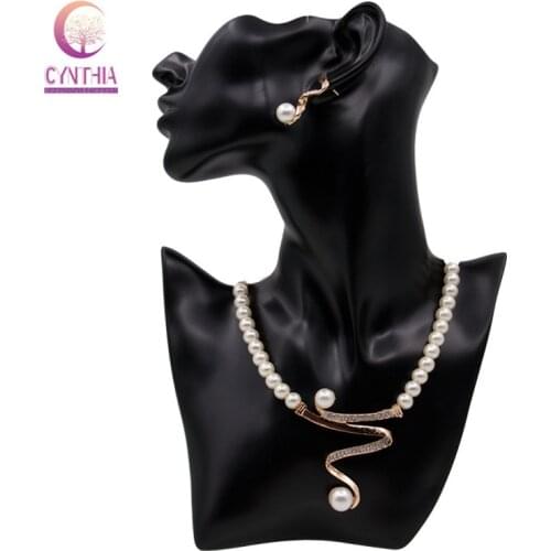 Orchid African explosion pearl alloy jewelry set banquet jewelry gift Pearl Necklace Earrings manufacturers