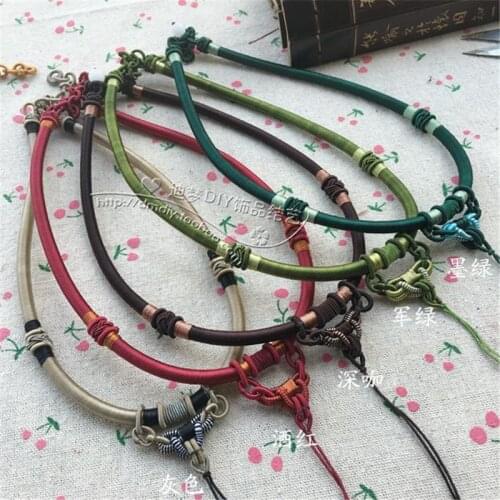 DIY jewelry accessories folk-custom Necklace ring rope Jade pendant Hand-woven Necklace ring rope free delivery