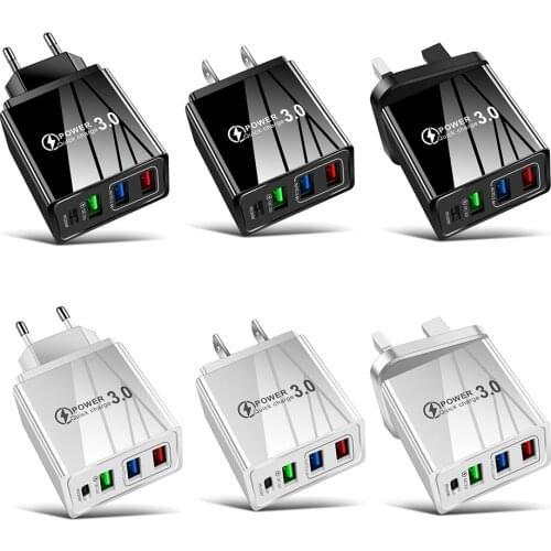 Portable Travel 3 USB Fast Charger 3.1A Quick Charge PD Type-C Wall Power Adapter Universal for Mobile Phone Tablet New