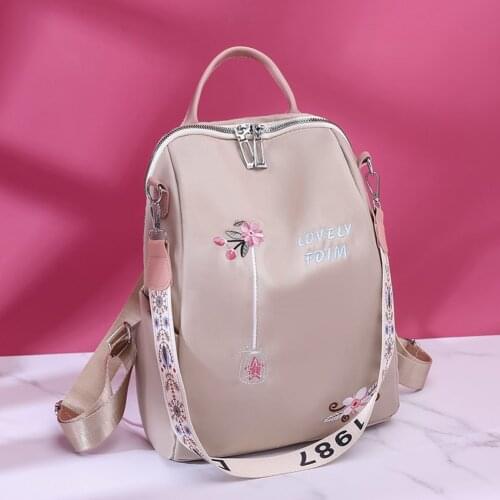 3 in 1 High Quality Oxford Women Backpack Floral Embroidery School Bags Waterproof Female Backpacks Teenage Girls Travel Bags