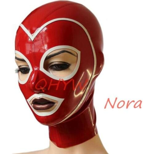 Sexy Handmade Latex Face Mask for Female Exotic Latex Full Breath Hoods Mask Cekc Lingerie Uniform