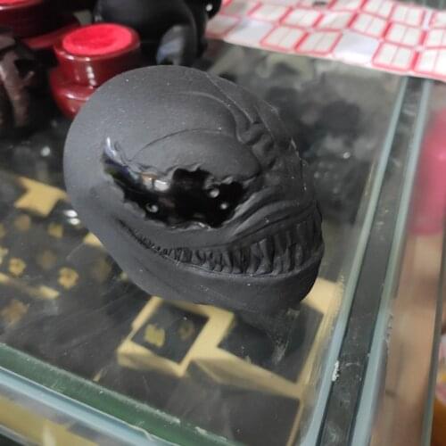 1pcs Natural Obsidian venom Head Tathagata Mascot Mineral Crafts Home Decoration