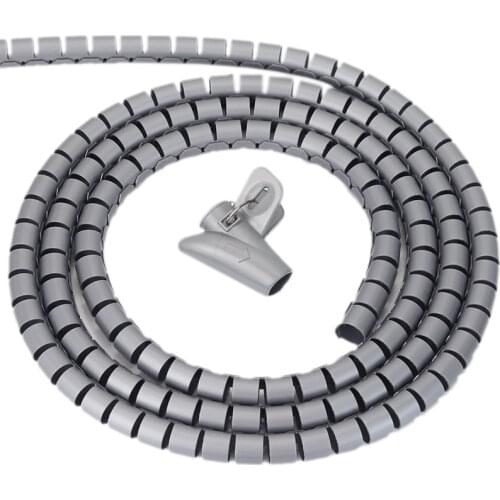 Wire Storage Tube Clips Cable Sleeve Organizer Pipe Wrap Cord Protector Flexible Spiral Management Device