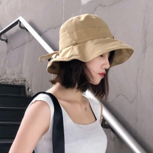 Women Summer Foldable Wide Wired Brim Sun Hat Outdoor Travel UV Protection Elegant Ribbon Bow Solid Color Beach Cap My26 21